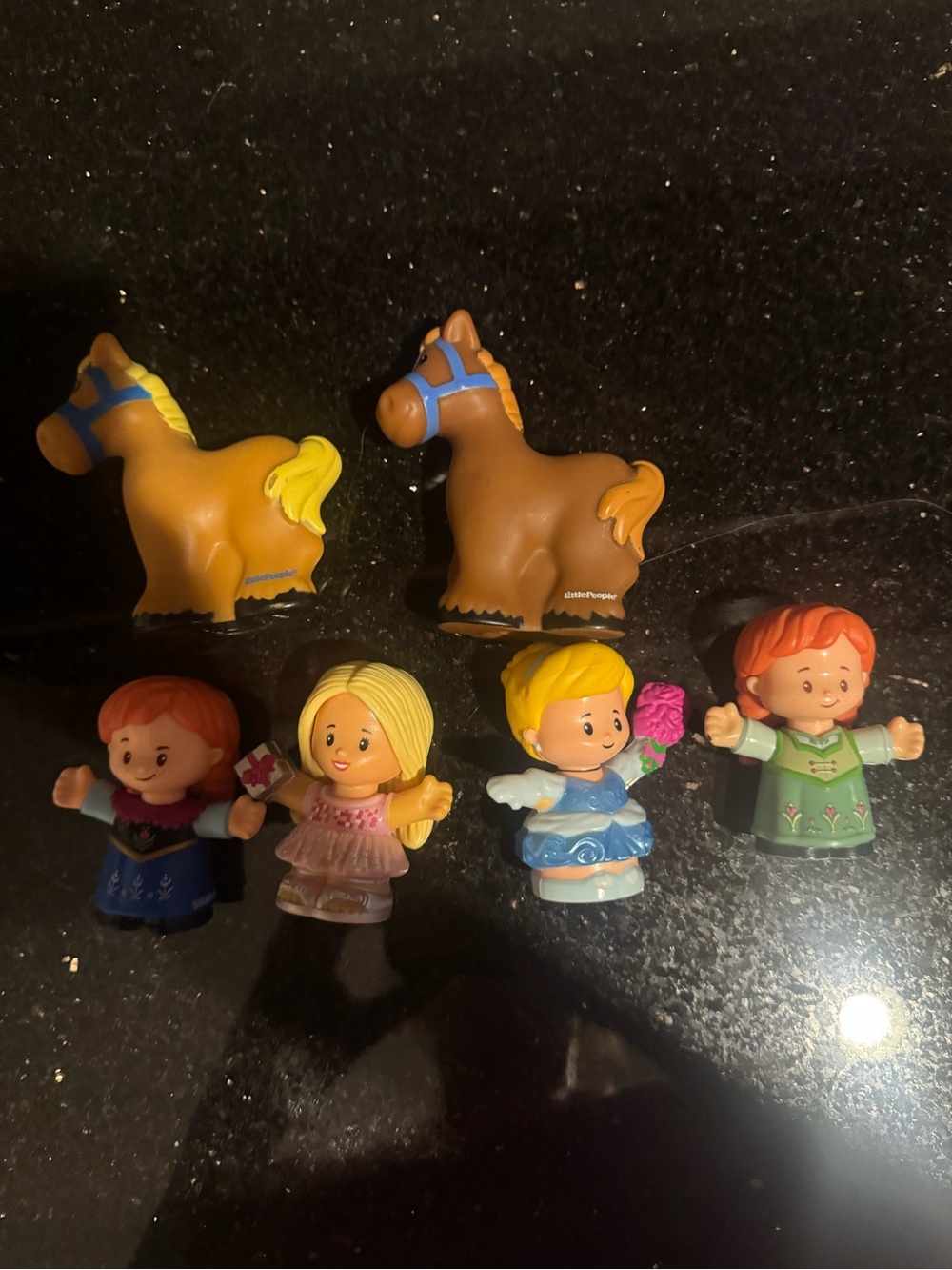 Preschool Princess Figures & Horses Toy Set - Brown, Yellow, Blue